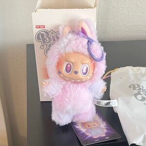 Labubu Big Into Energy Pink lavender Luck Plush Monster Figure Keychain New